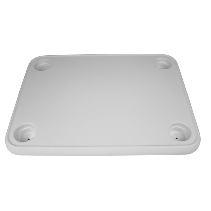 Table rectangulaire blanche Wise - 4 porte-gobelets avec piédestal