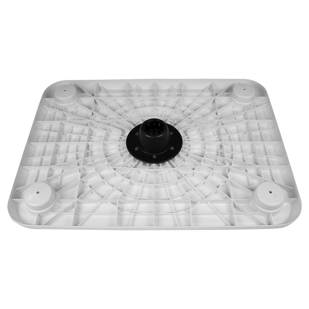 Table rectangulaire blanche Wise - 4 porte-gobelets avec piédestal