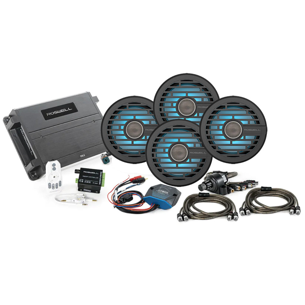 Roswell R1 6.5" Marine Audio Package w/RGB Remote Controller - Black