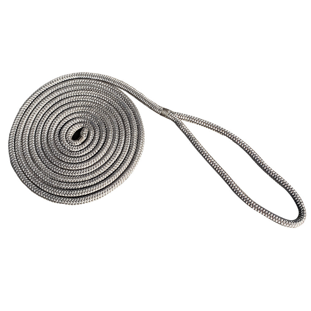 Corde New England Rope 3/4" x 25 Nylon Double Tressé Dock Line - Gris