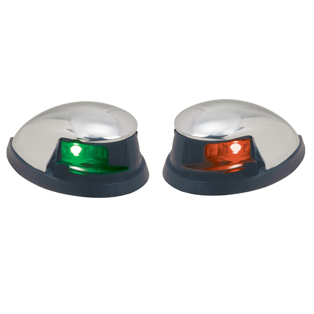 Feux latéraux horizontaux Perko rouges/verts - Paire - Zinc chromé
