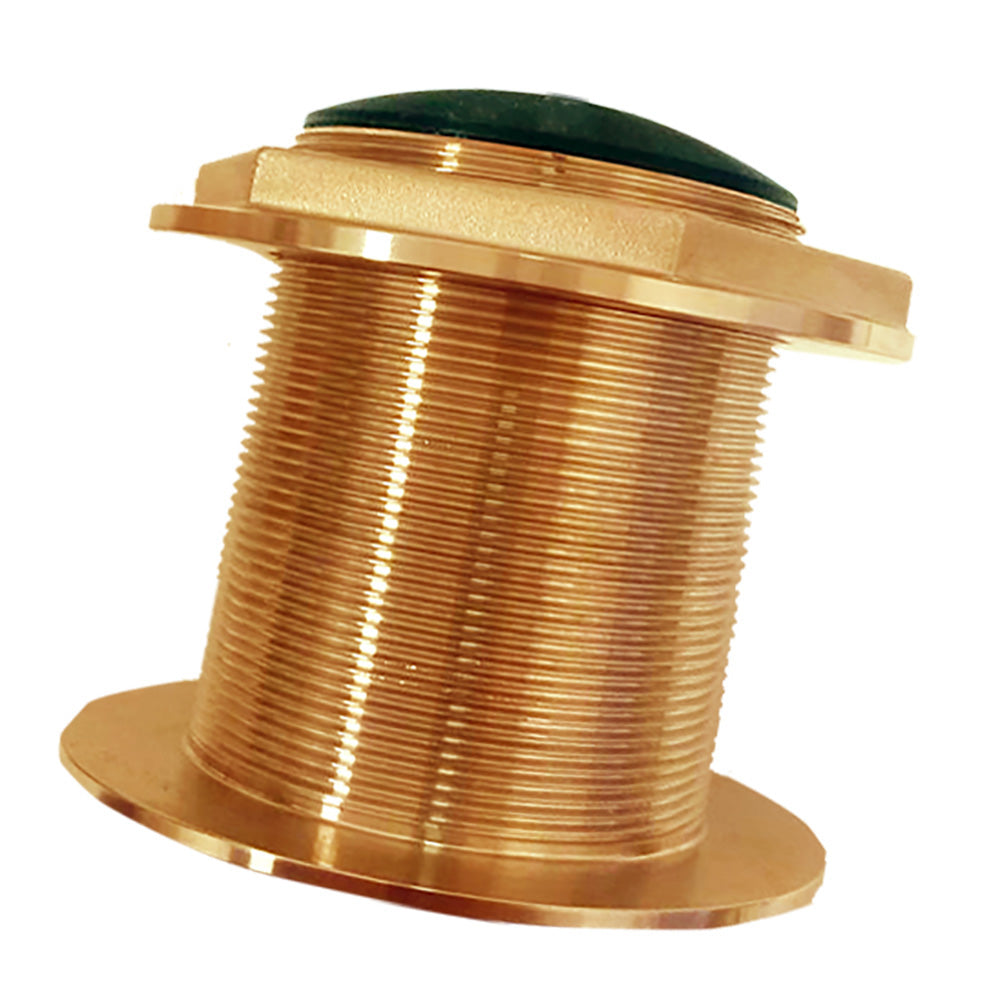 Sonde CHIRP moyenne fréquence traversante à profil bas en bronze Echonautics - 1 kW, inclinaison 18, 85-135 kHz