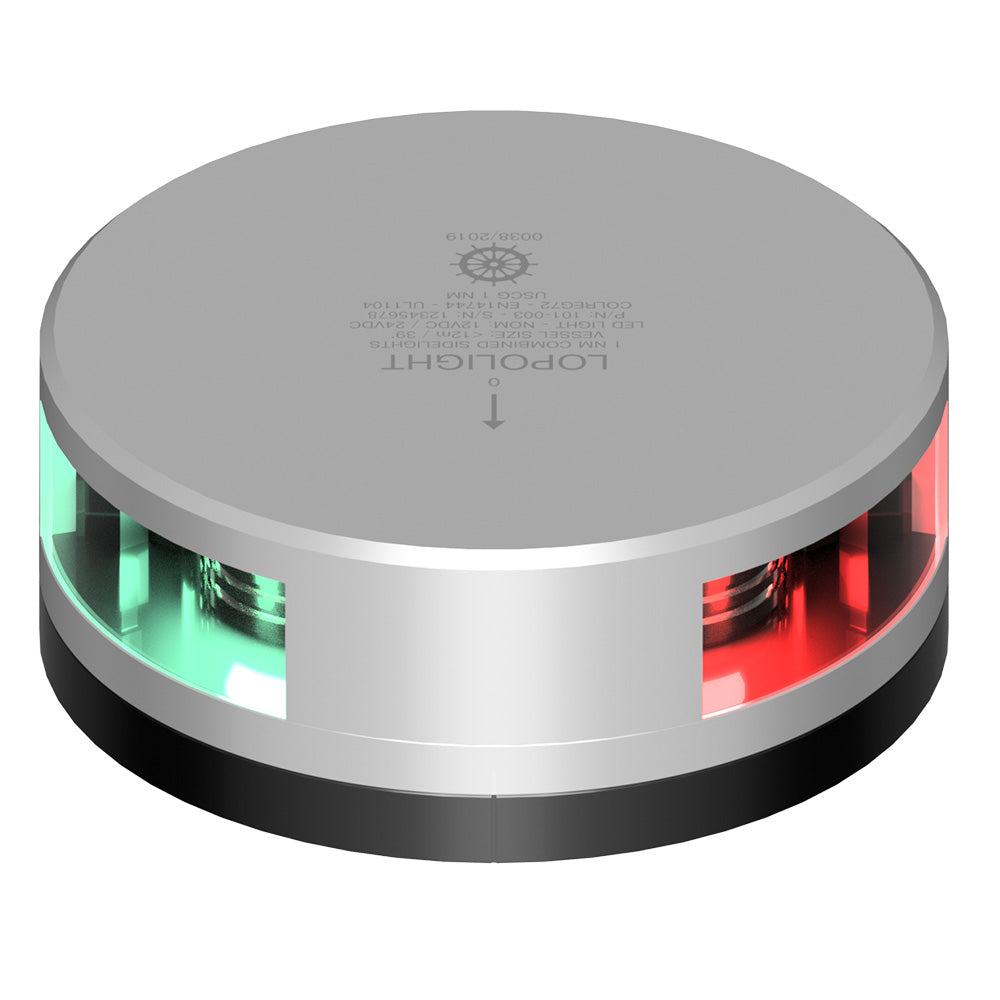 Feu latéral combiné Lopolight - 1NM - Boîtier argenté avec base FB