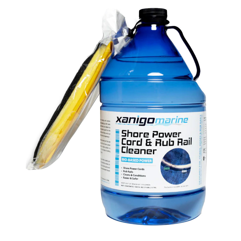 Nettoyant pour rail de frottement pour cordon d'alimentation marin Xanigo avec gant - 1 gallon