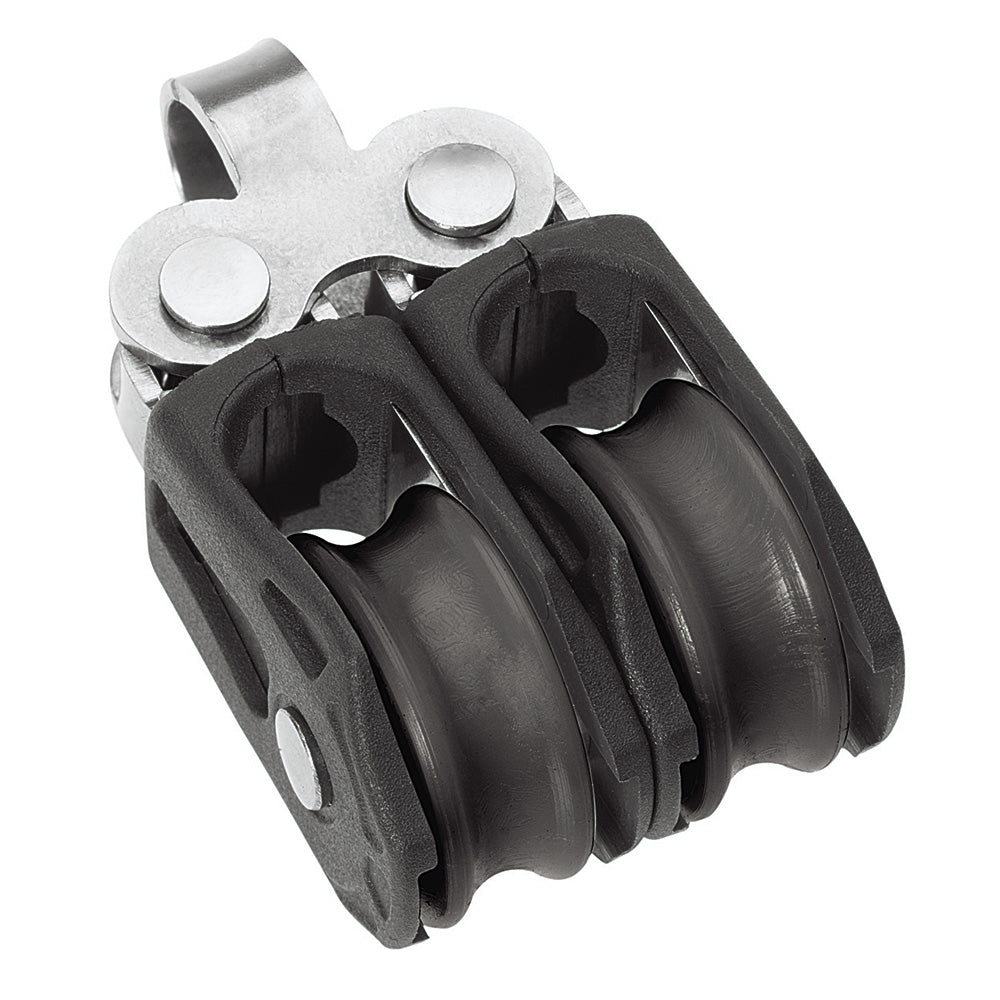 Poulie à roulement lisse Barton Marine taille 0 20 mm, double œil fixe