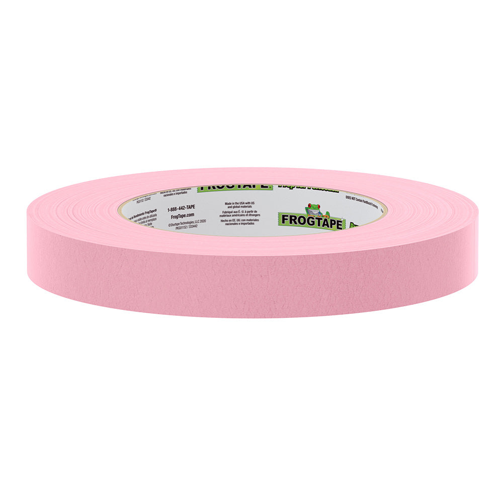 Ruban de masquage FrogTape CP 325 à adhérence moyenne-élevée - 18 mm x 55 m x paquet de 12 - Rose - Conforme à la norme 325F