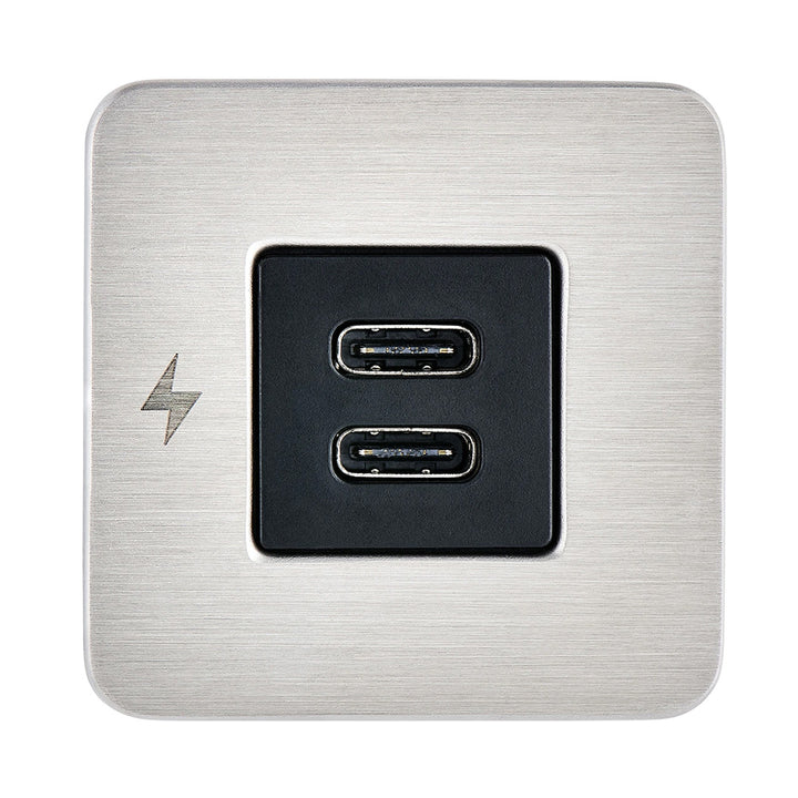 Scanstrut TILE USB-C Interior Charging Socket - 12/24V - Stainless Steel Bezel