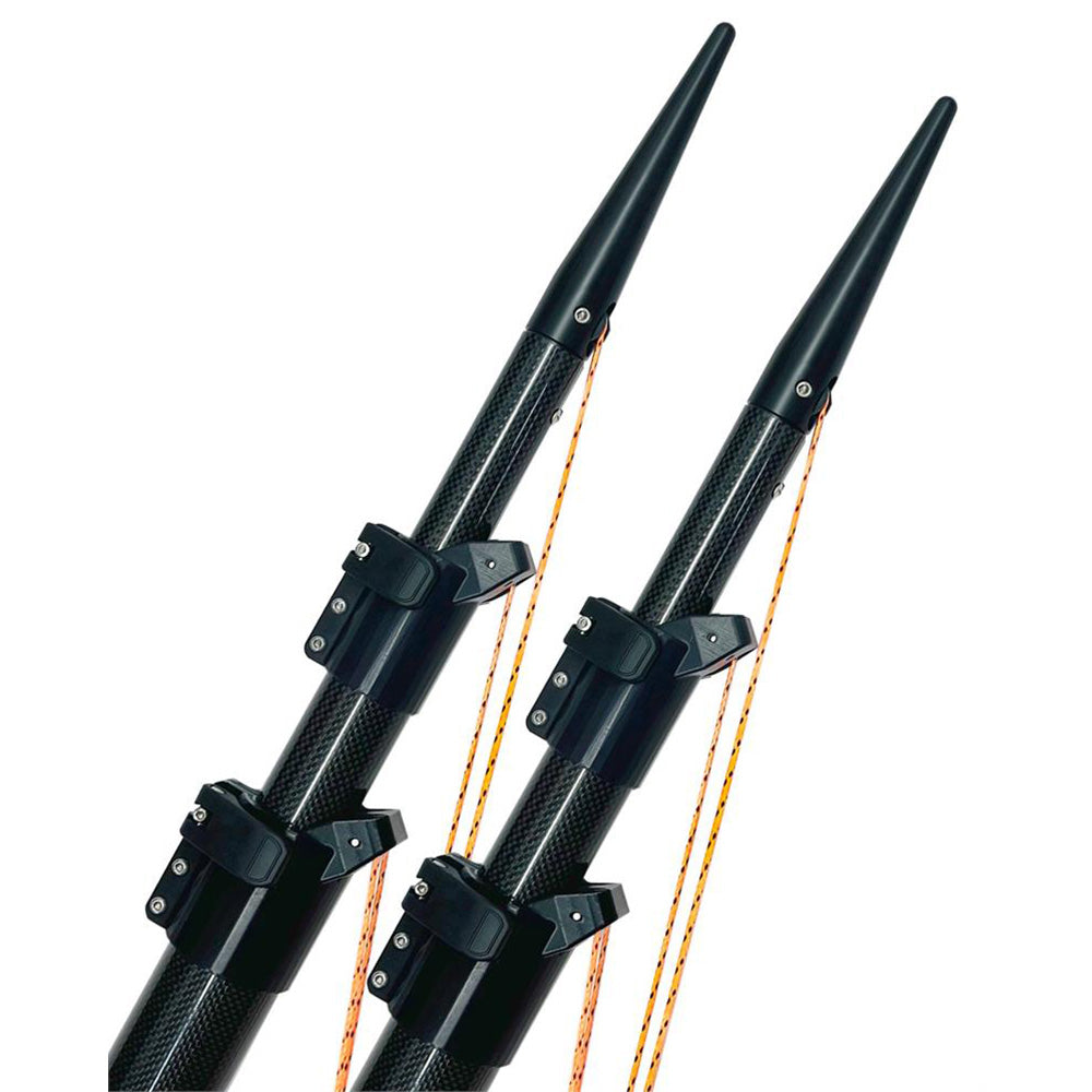Stabilisateurs télescopiques en fibre de carbone Lee Ultima 20' à gréement interne et à arrimage automatique réglable