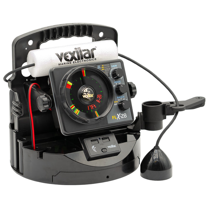Vexilar FLX-28 Pro Pack Elite Fishing System w/Pro View Ice-Ducer  Vexilar Lithium Battery