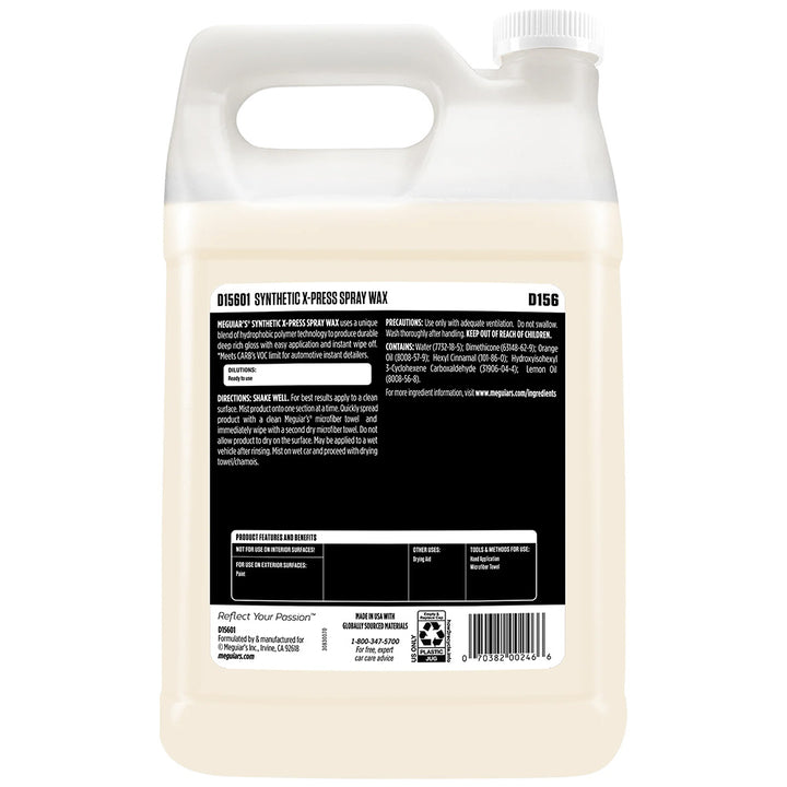 Cire en spray synthétique X-Press de Meguiar's - 1 gallon