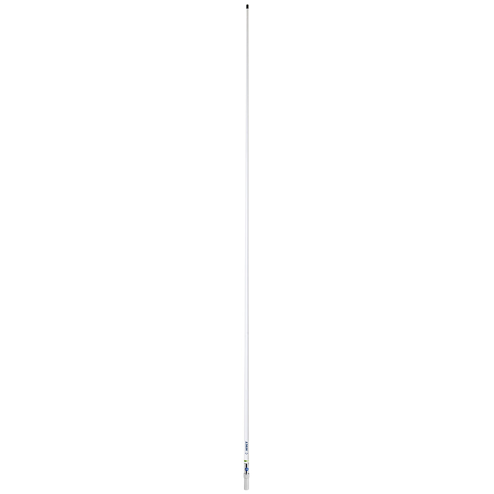 Antenne VHF Scout 8' QuickFit blanche avec câble de 5 m et élément en cuivre massif FME Quick 6 rempli de mousse 6 dB
