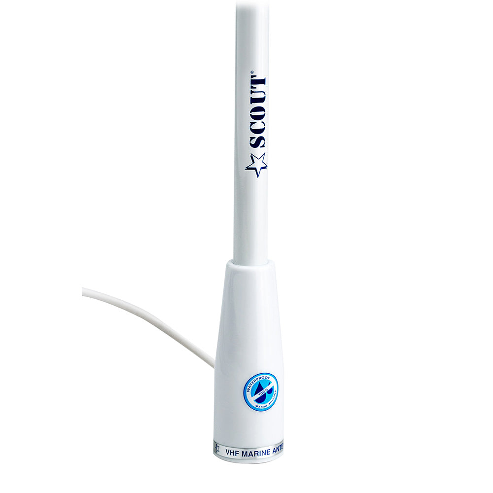 Antenne VHF Scout blanche de 5 pi, virole en nylon 3 dB avec câble coaxial RG-58 de 5 m, KS-22