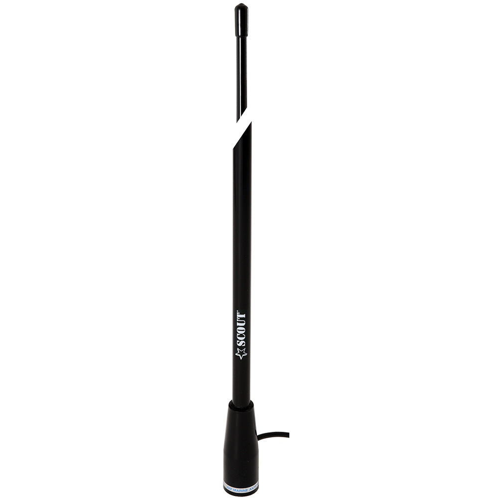 Antenne VHF Scout 5' noire, virole en nylon 3 dB avec câble coaxial RG-58 5 m, KS-22