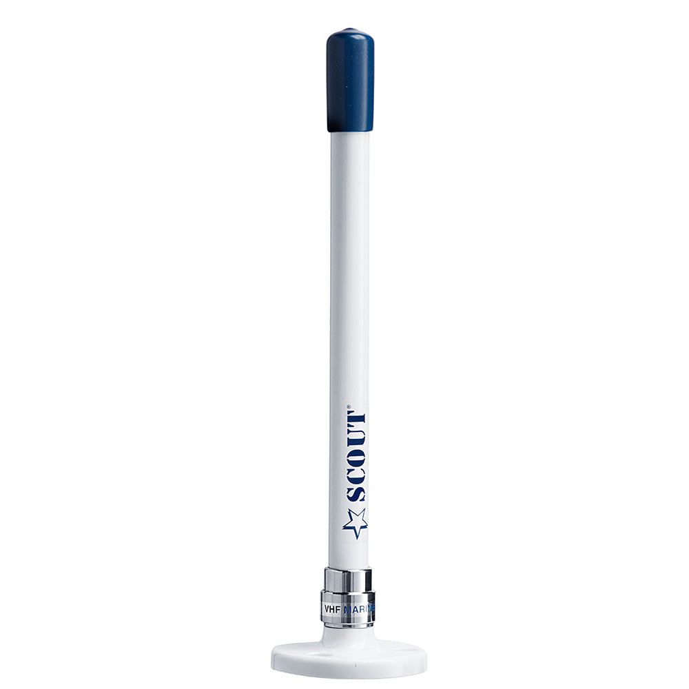 Antenne VHF Scout 9" Stubby blanche avec montage rapide, câble RG-58 de 5 m et connecteur intégré KS-10