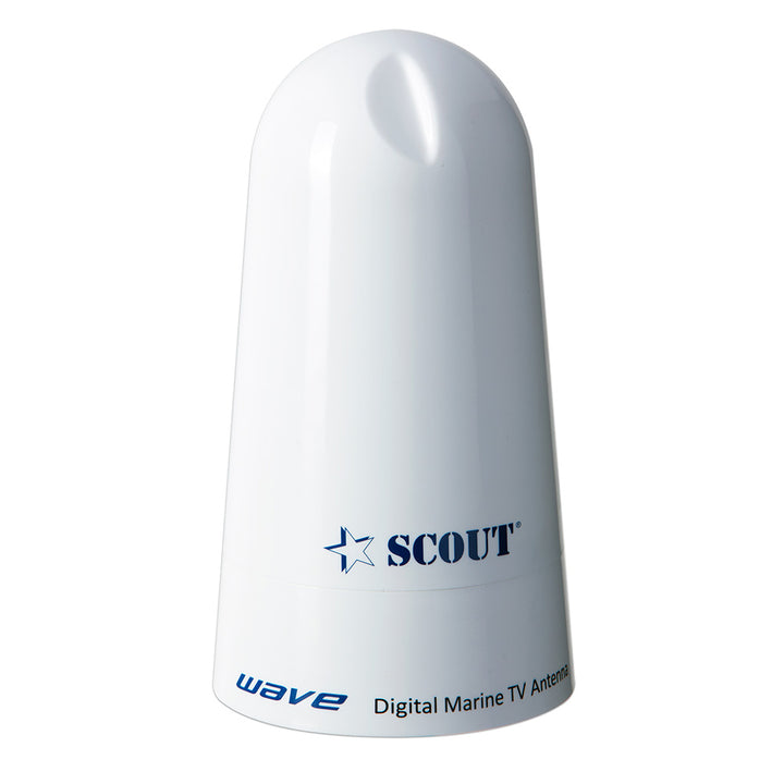 Antenne TV blanche Scout Wave 4" omnidirectionnelle, gain 25 dB, câble 10 m, 75 ohms