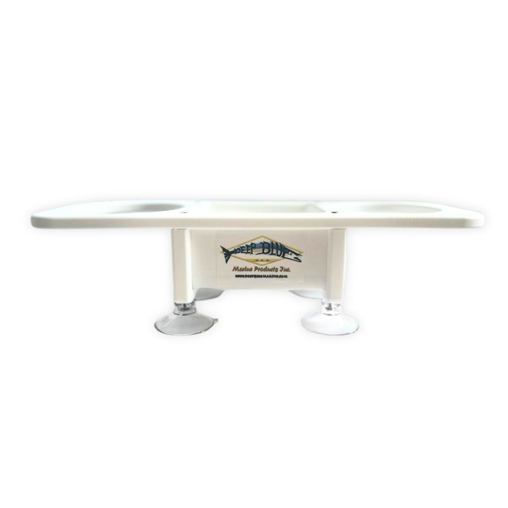 Porte-gobelet double bleu marine profond avec rangement central