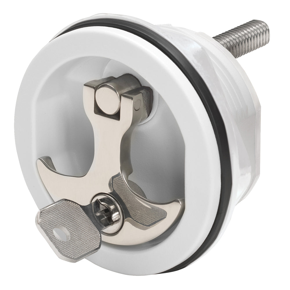 Poignée de compression Whitecap - Nylon blanc/acier inoxydable - Verrouillable