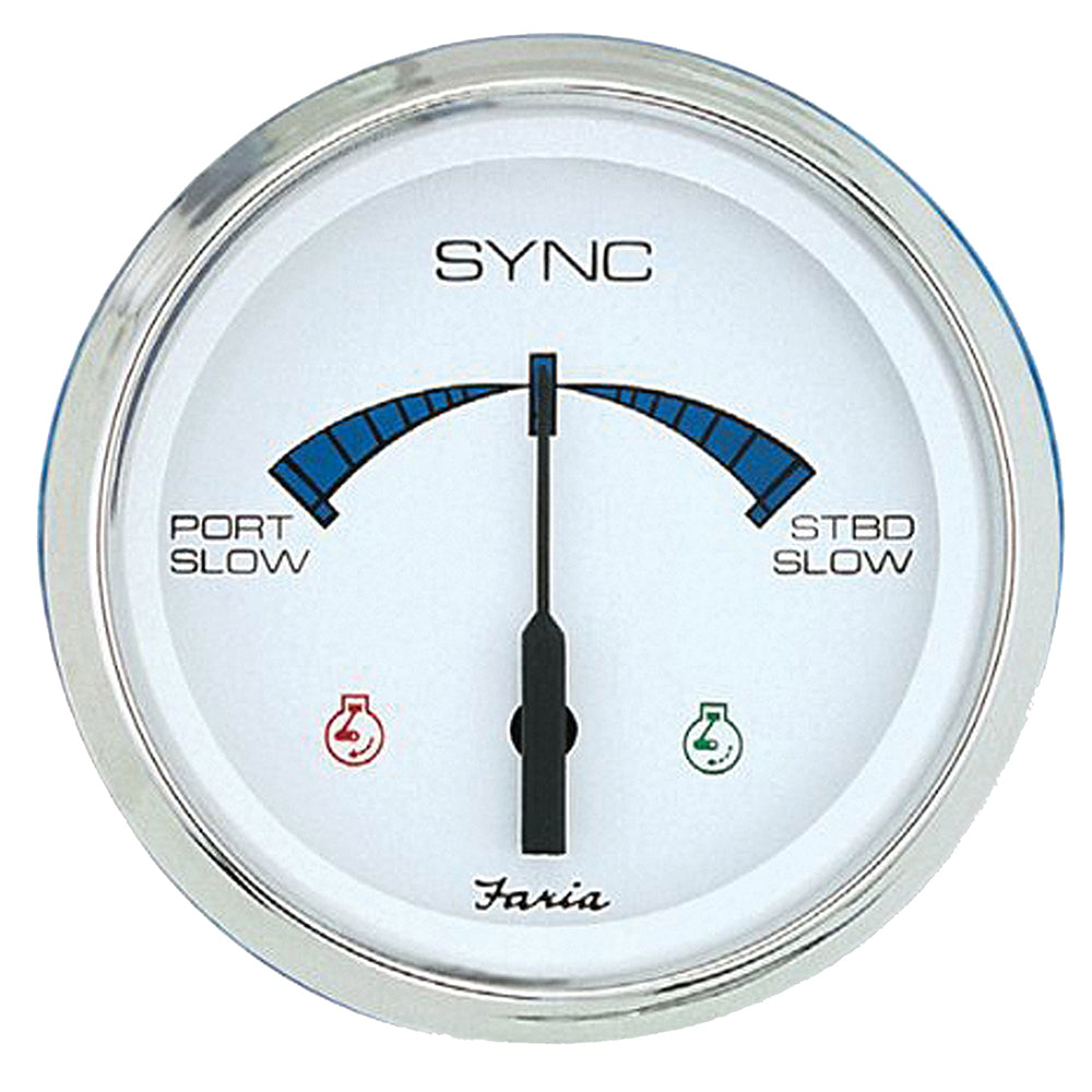 Synchroniseur de moteur Faria Chesapeake SS blanc 4" - Double rapport de variation de gaz, diesel alternatif