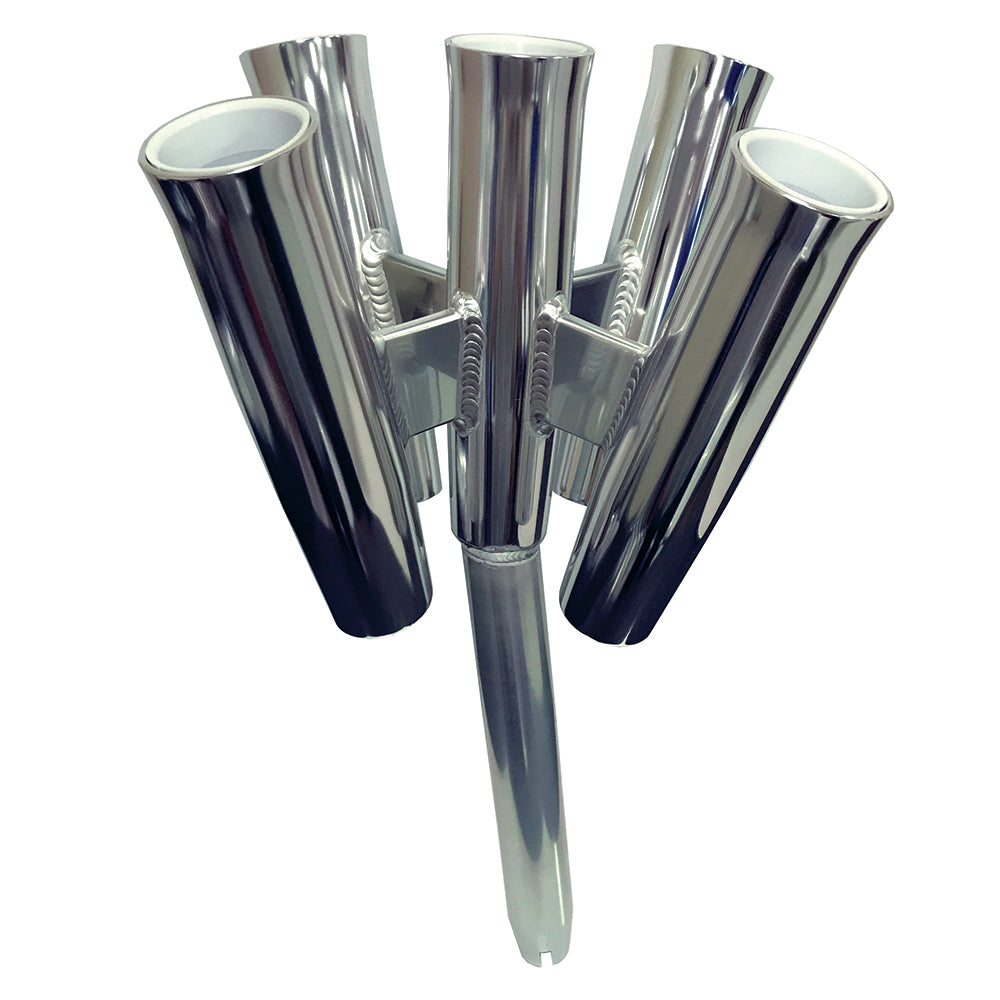 Groupe de cinq tiges Tigress - Bout courbé - Aluminium poli