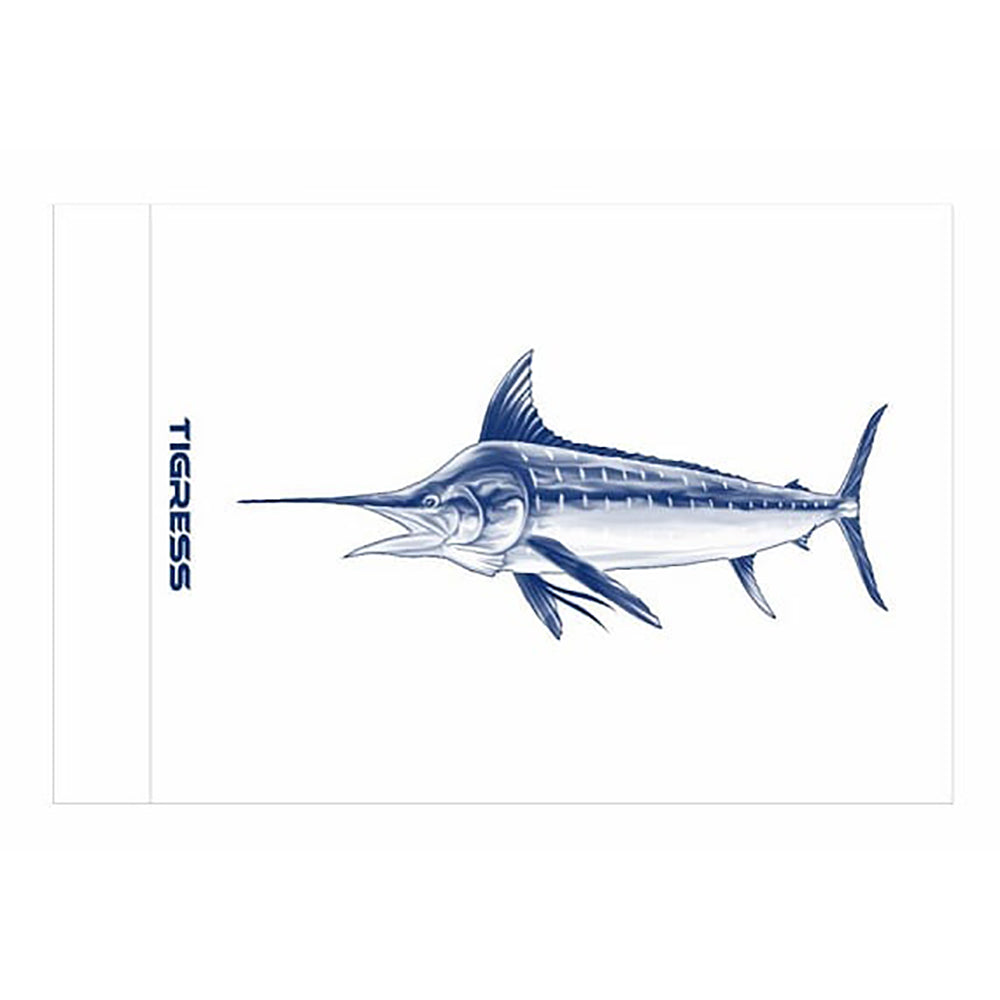 Drapeau de libération du marlin blanc Tigress - 12" x 18"