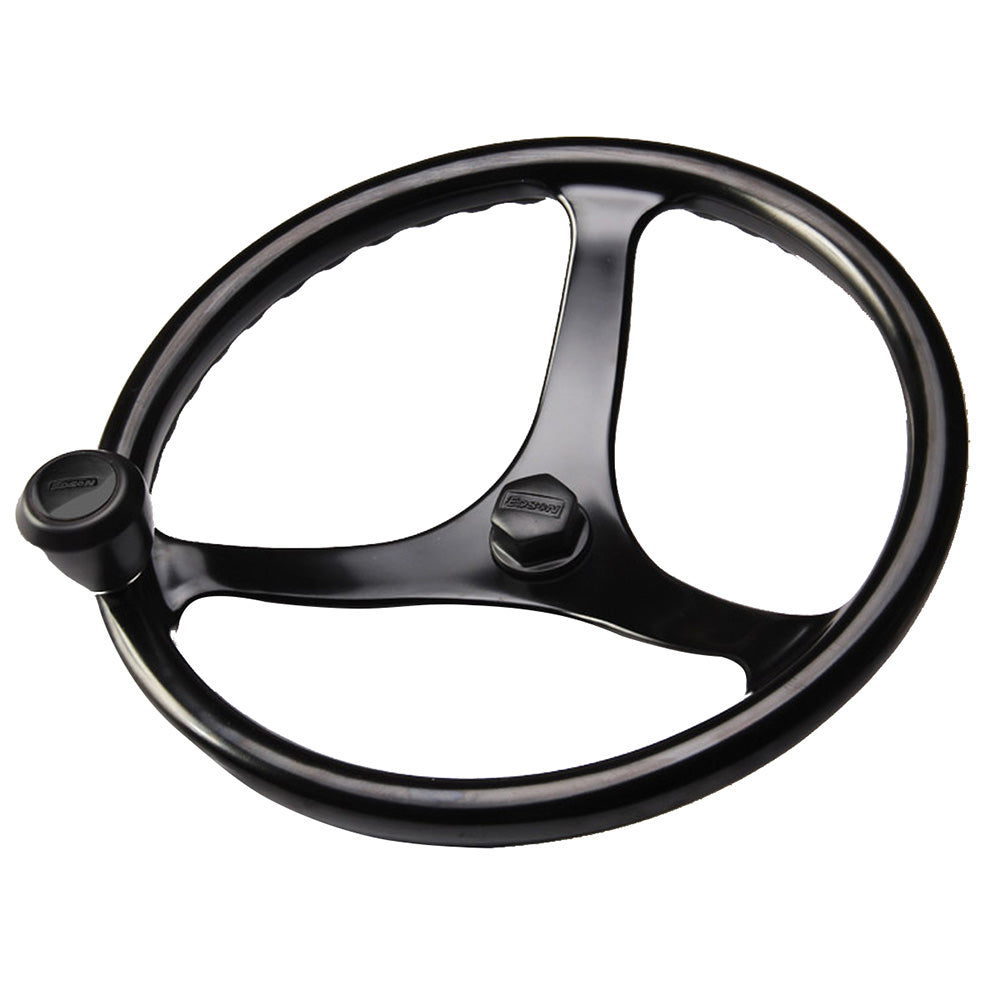 Edson Power Wheel Black w/Black Nut Black Knob - 14.5"