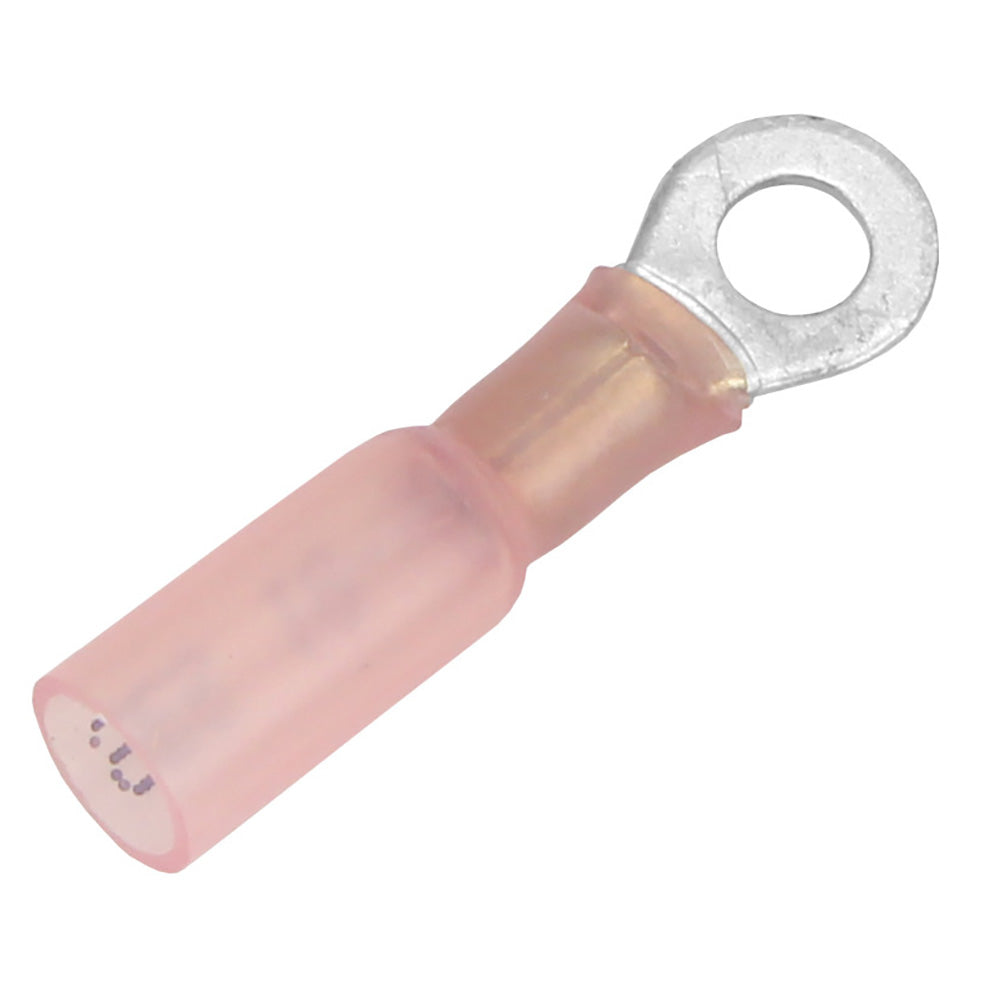 Cosse à anneau thermorétractable Pacer 22-18 AWG - Taille de goujon n° 10 - Paquet de 25