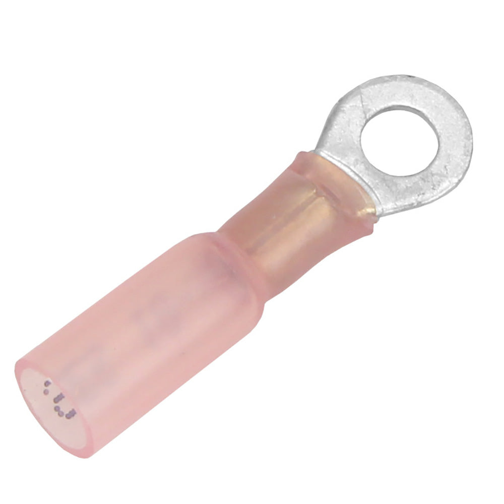 Cosse à anneau thermorétractable Pacer 22-18 AWG - Taille de goujon n° 10 - Paquet de 100