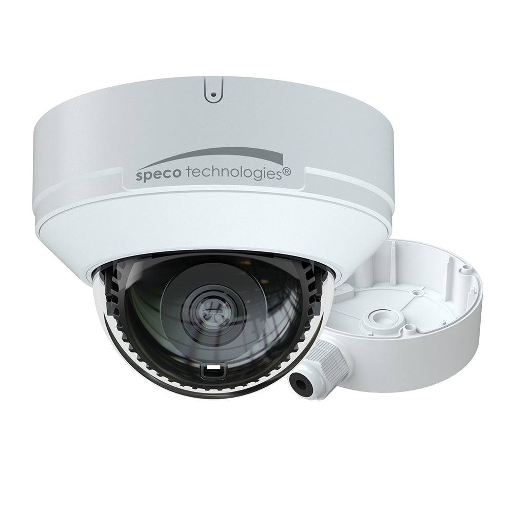 Speco 4MP H.265 AI IP Dome Camera w/IR - 2.8mm Fixed Lens Junction Box