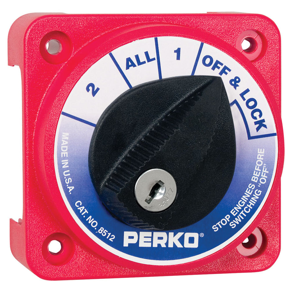 Sélecteur de batterie compact Perko pour usage moyen avec verrouillage à clé