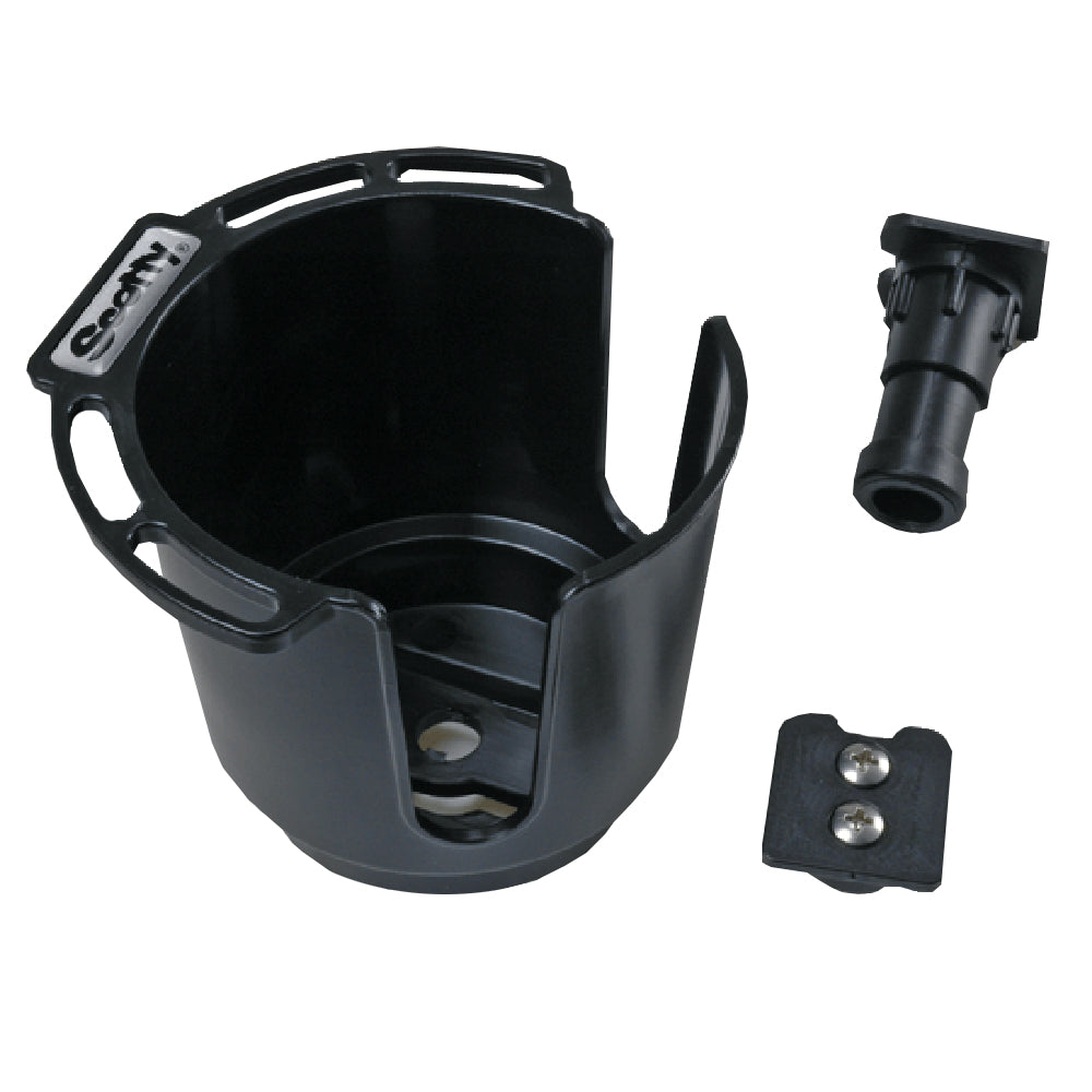 Porte-gobelet Scotty 311 avec support pour cloison/bordure et support pour canne à pêche - Noir