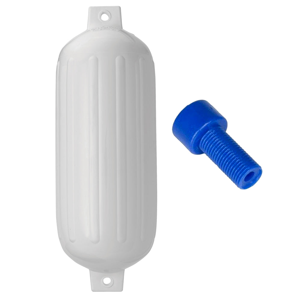 Garde-boue Polyform G-6 Twin Eye 11" x 30" - Blanc avec adaptateur
