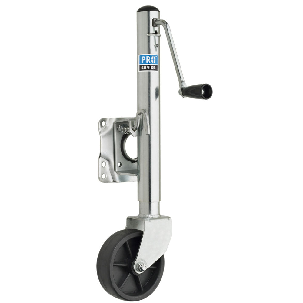 Cric pivotant galvanisé Pro Series de 1 000 lb avec roue en polyéthylène de 6 po