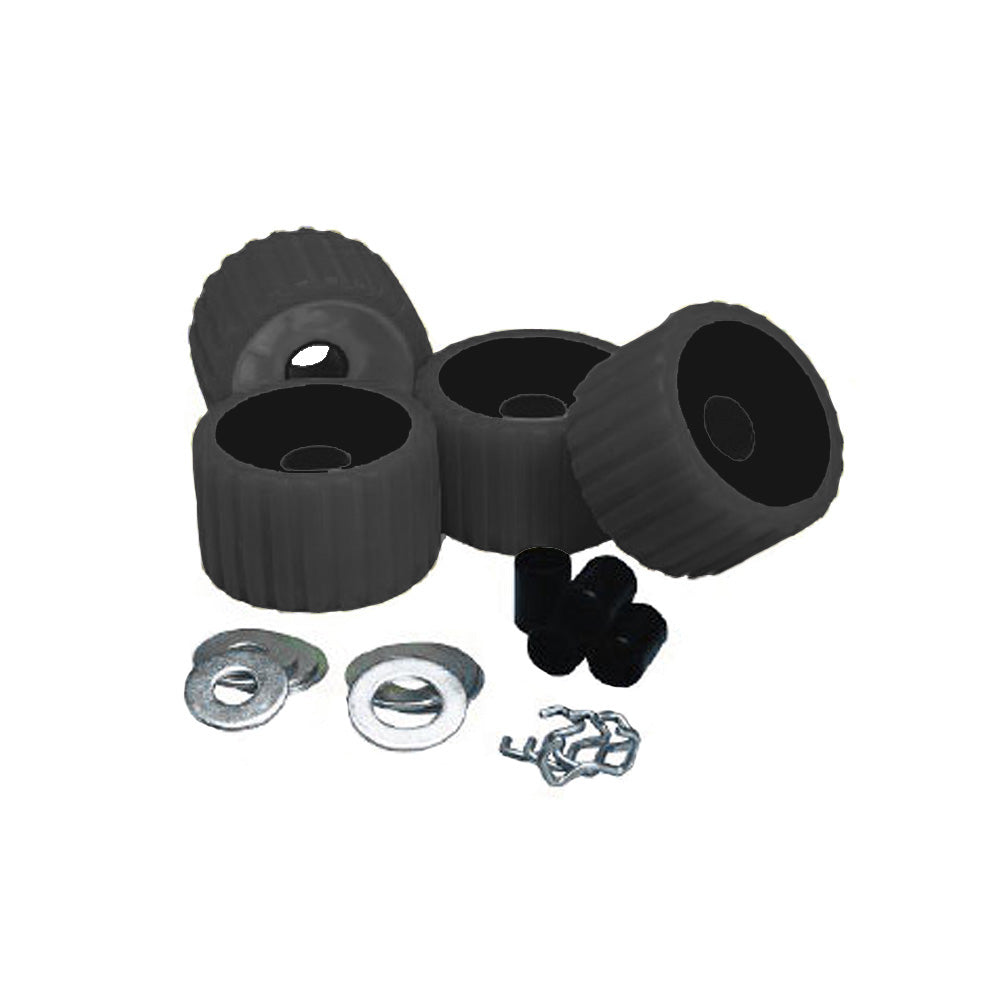 Kit de remplacement de rouleaux nervurés CE Smith - Lot de 4 - Noir