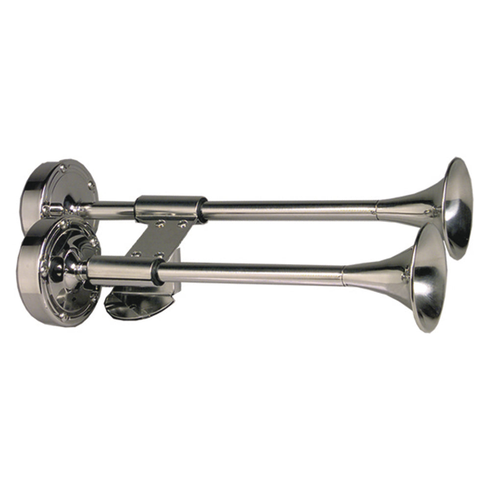 Klaxon double trompette Schmitt Marine Deluxe tout inox Shorty - 12 V