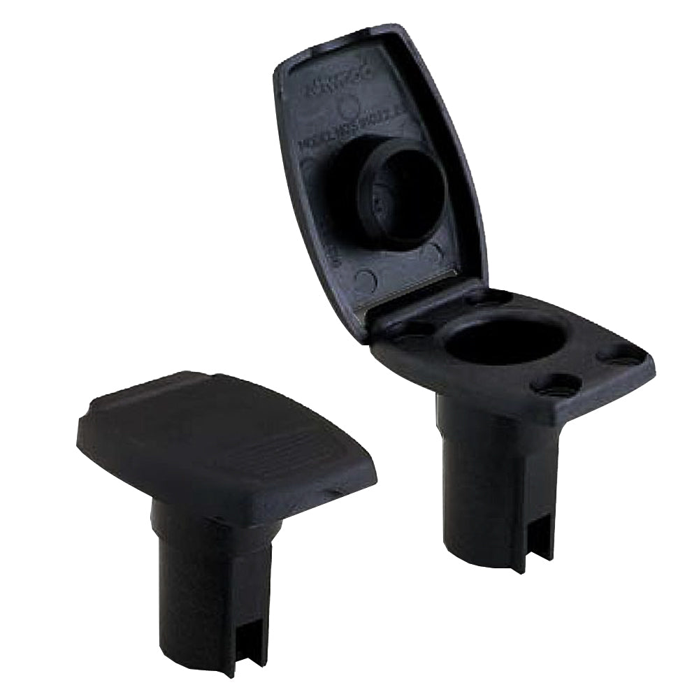 Base ovale Attwood à 2 broches pour poteau incliné - Noir