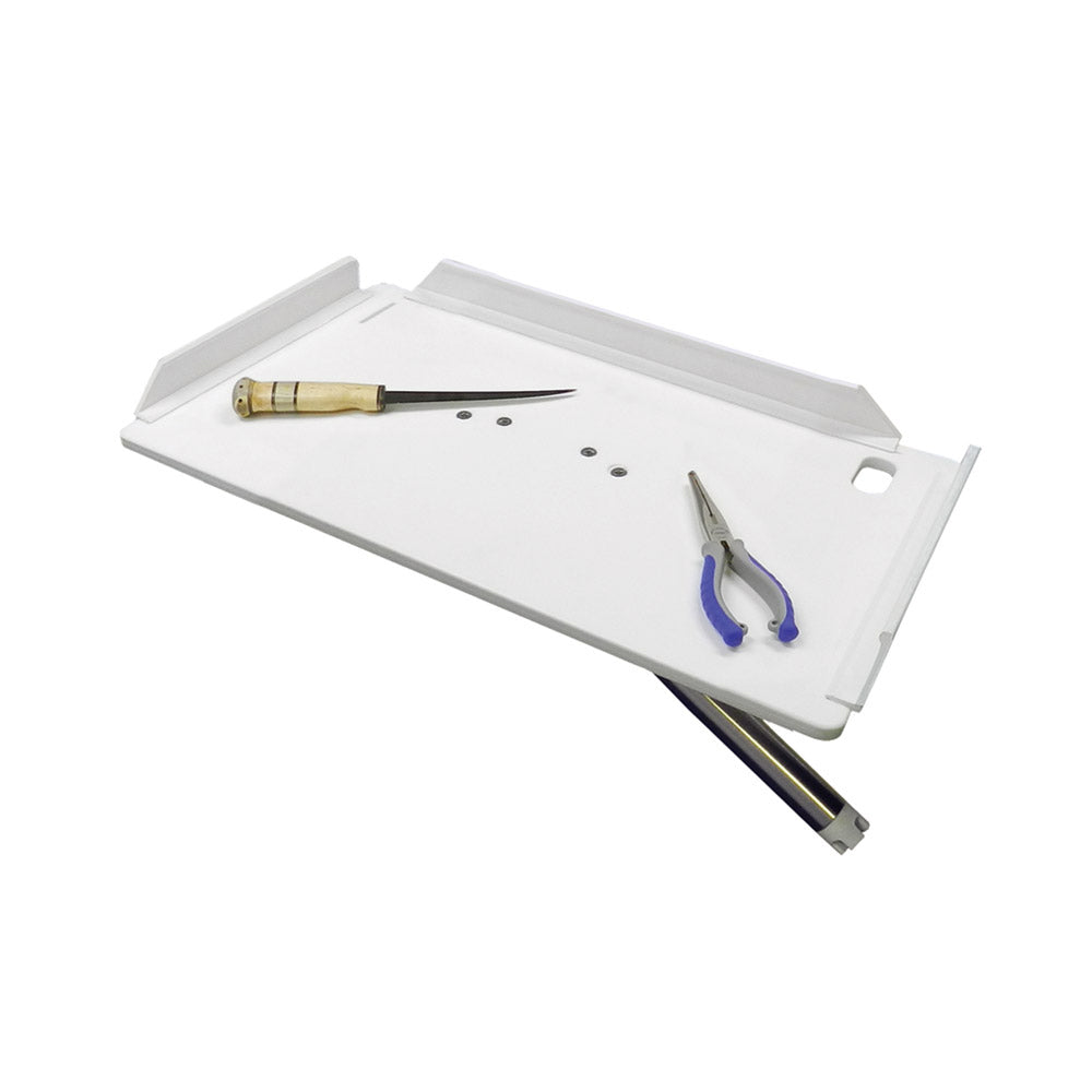 Table à filets TACO 20" en polyéthylène avec support de plaque réglable - Blanc