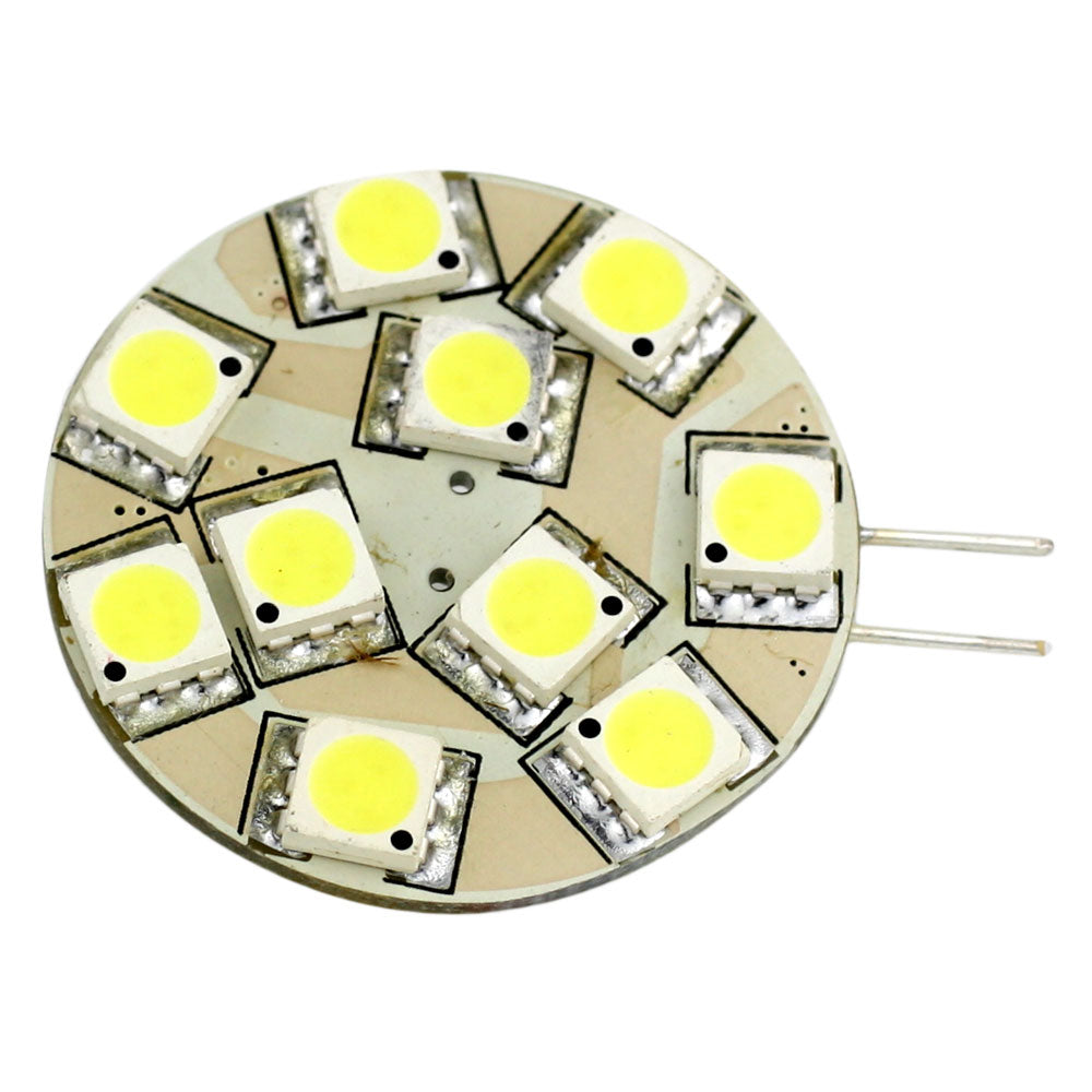 Ampoule Lunasea G4 12 LED à broche latérale - 12 V CA ou 10-30 V CC 2 W/140 lumens - Blanc chaud