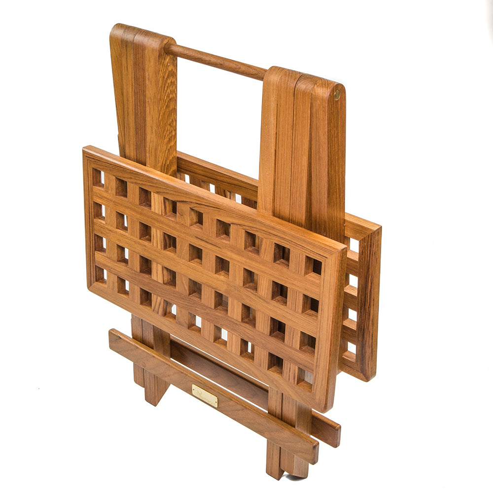 Table pliante avec plateau en grille de teck Whitecap