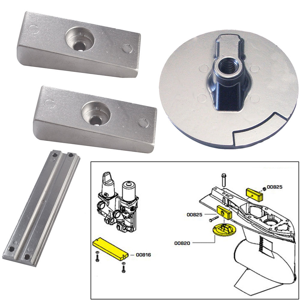 Kit d'anodes Tecnoseal avec matériel - Mercury Verado 4 - Magnésium