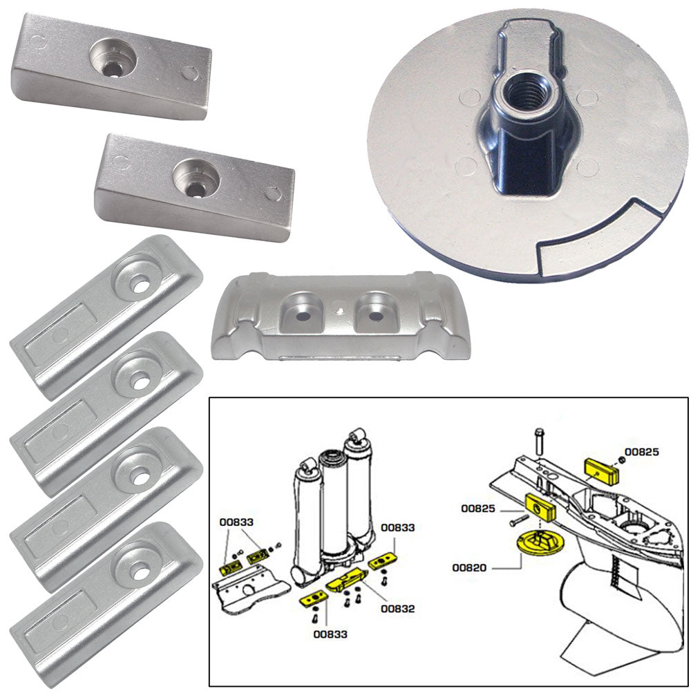 Kit d'anodes Tecnoseal avec matériel - Mercury Verado 6 - Zinc