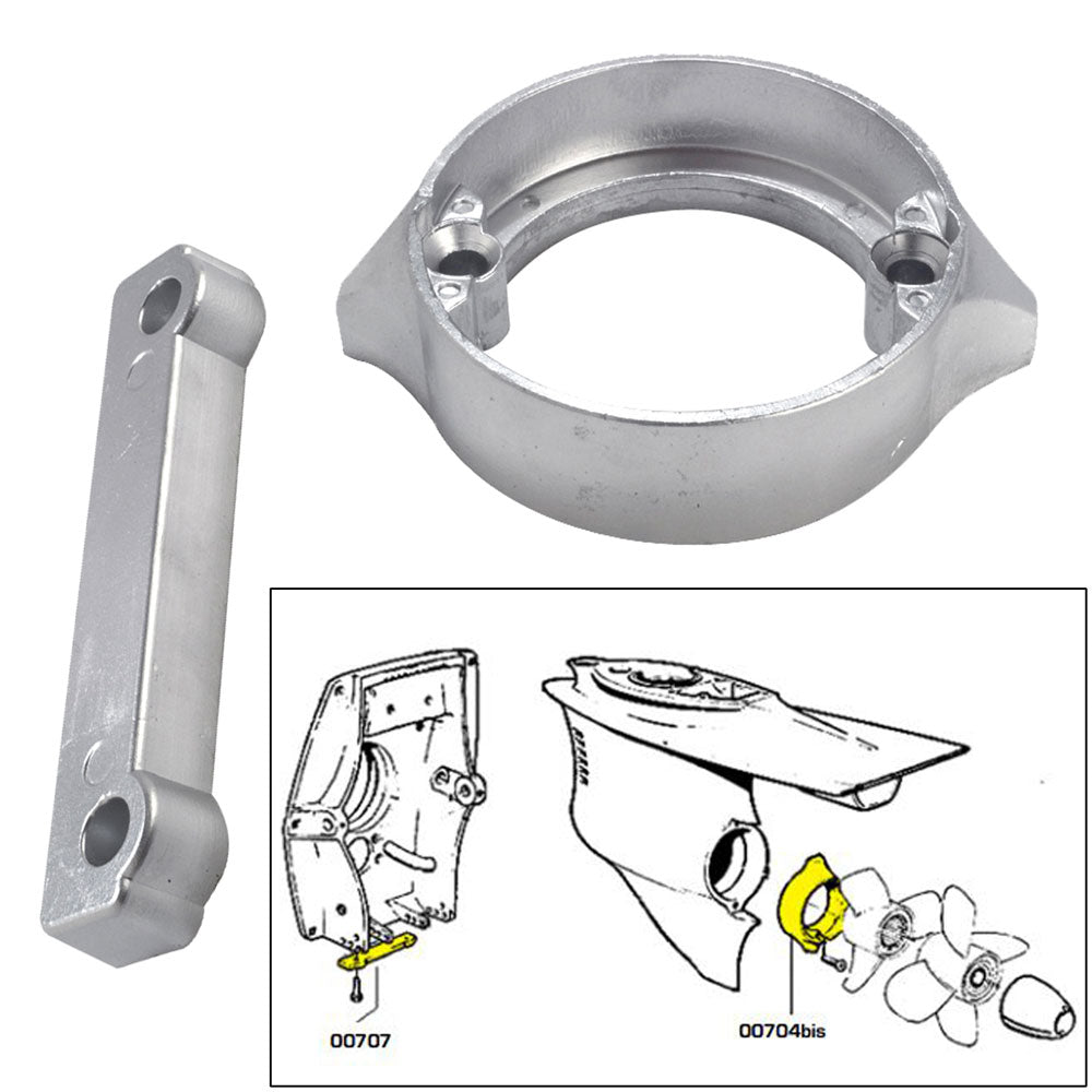 Kit d'anodes Tecnoseal avec matériel - Volvo Duo-Prop 280 - Zinc