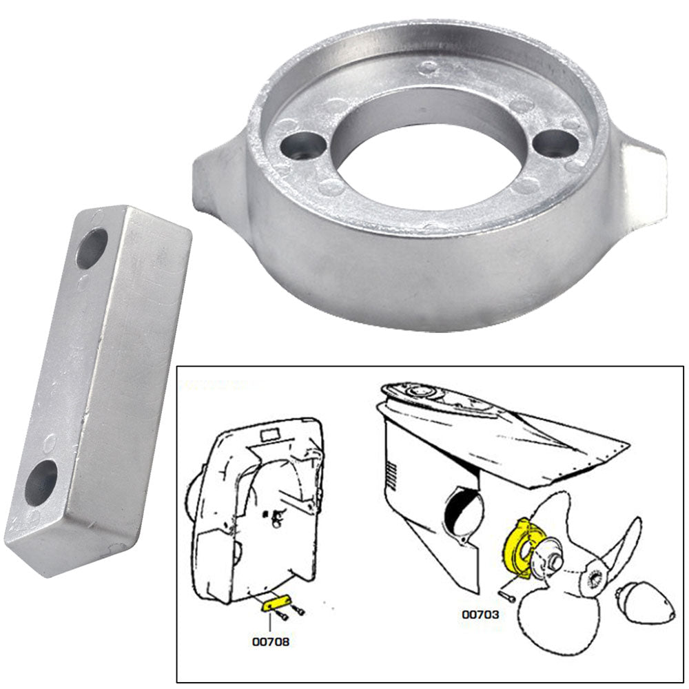 Kit d'anodes Tecnoseal avec matériel - Volvo 290 - Zinc