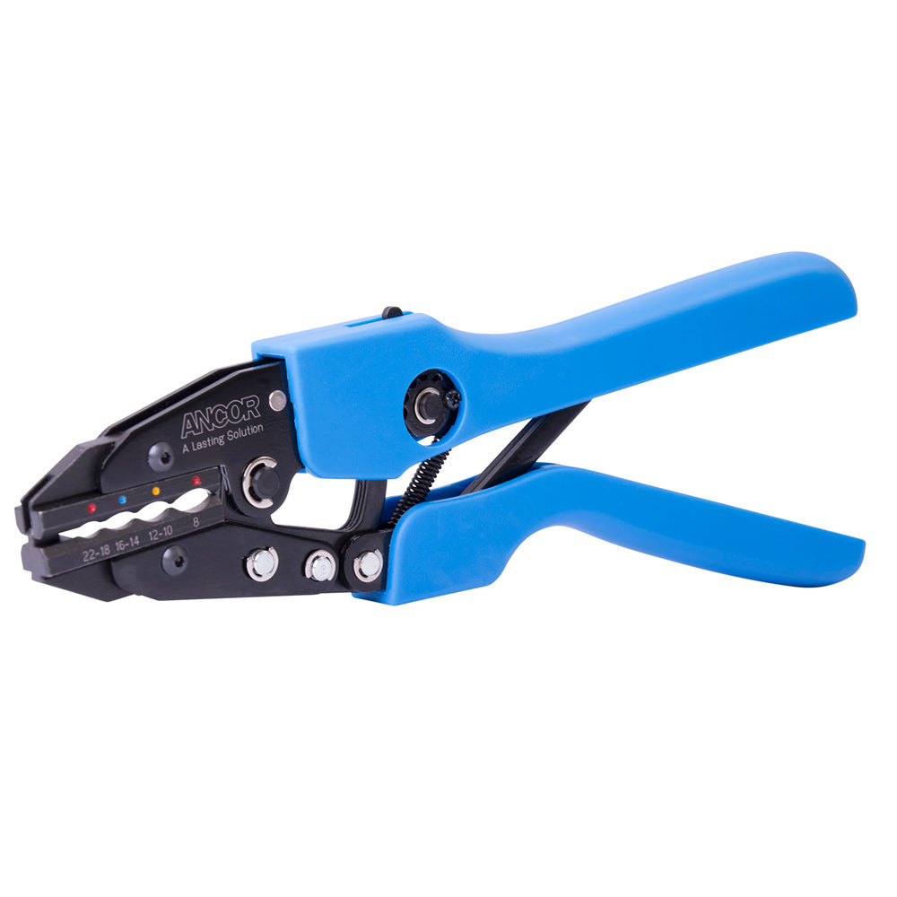 Pince à cliquet simple Ancor pour cosses et connecteurs isolés thermorétractables, vinyle et nylon 22-8 AWG