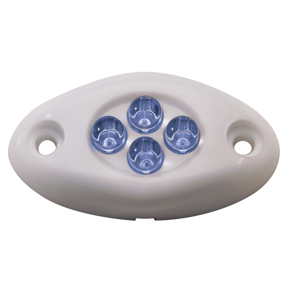 Éclairage de courtoisie innovant - Montage en surface à 4 LED - Boîtier LED bleu/blanc