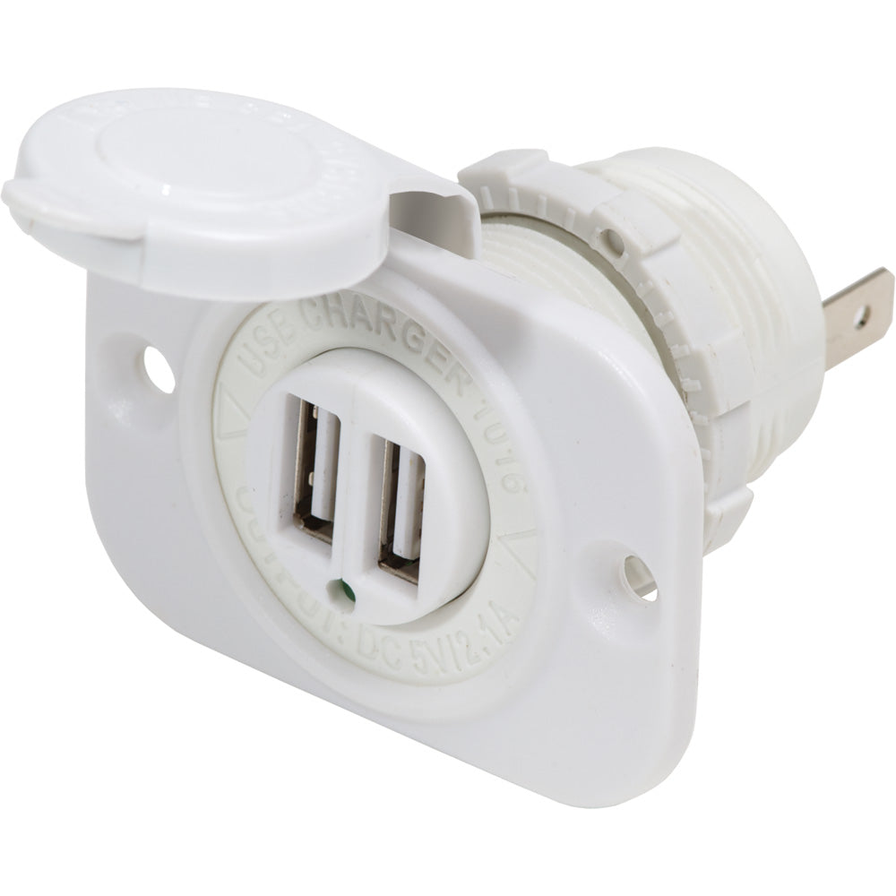 Chargeur double USB Blue Sea 12 V CC - Blanc