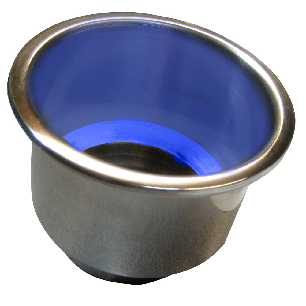 Porte-gobelet encastré Whitecap avec lumière LED bleue - Acier inoxydable