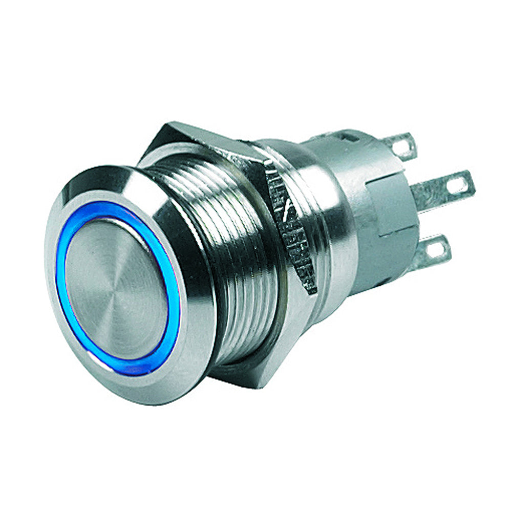 Interrupteur à bouton-poussoir BEP - 24 V, marche/arrêt, LED bleue