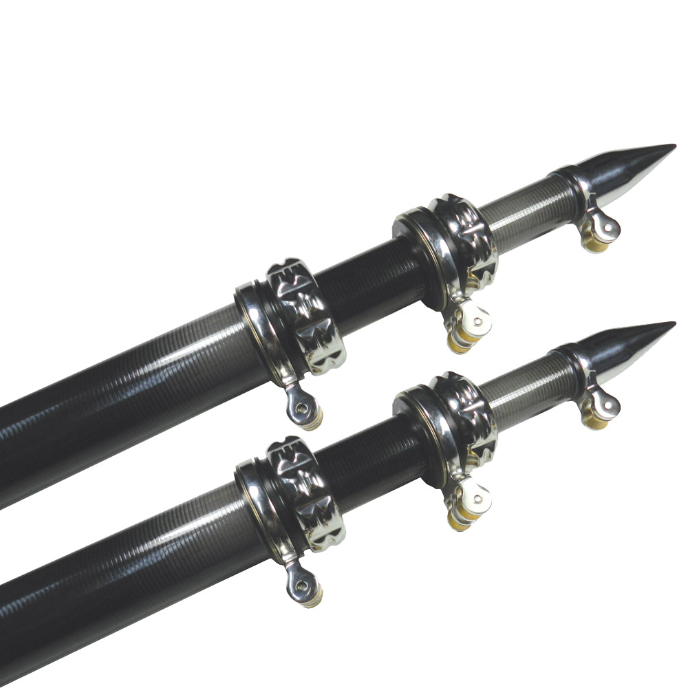Paire de perches de stabilisation en fibre de carbone TACO 16' - Noir