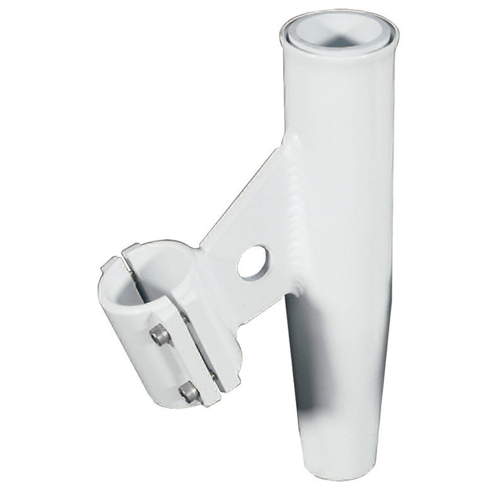 Support de tige à pince Lee's - Aluminium blanc - Montage vertical - Compatible avec les tuyaux de 2,375 po de diamètre extérieur