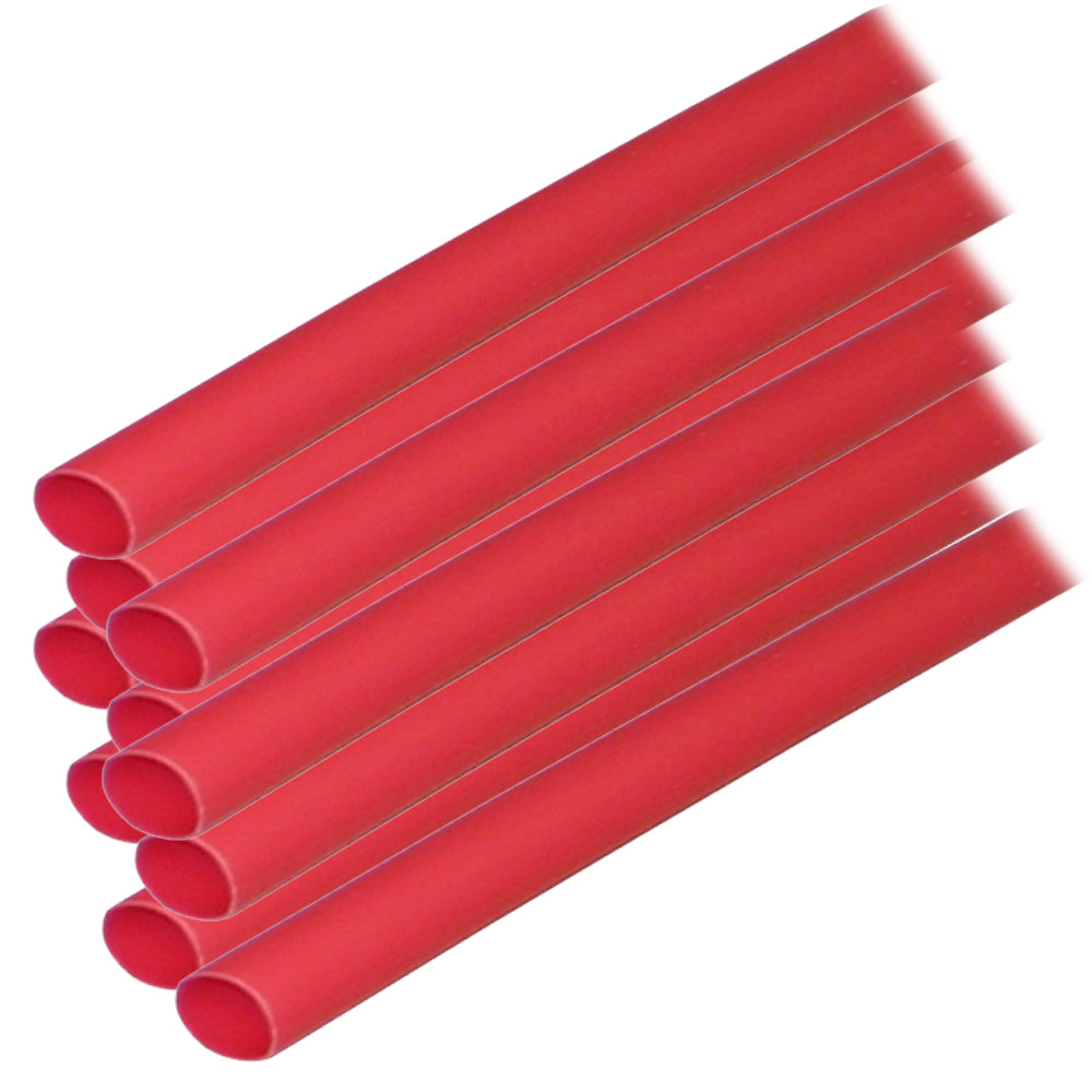 Gaines thermorétractables adhésives Ancor (ALT) - 1/4" x 12" - Paquet de 10 - Rouge